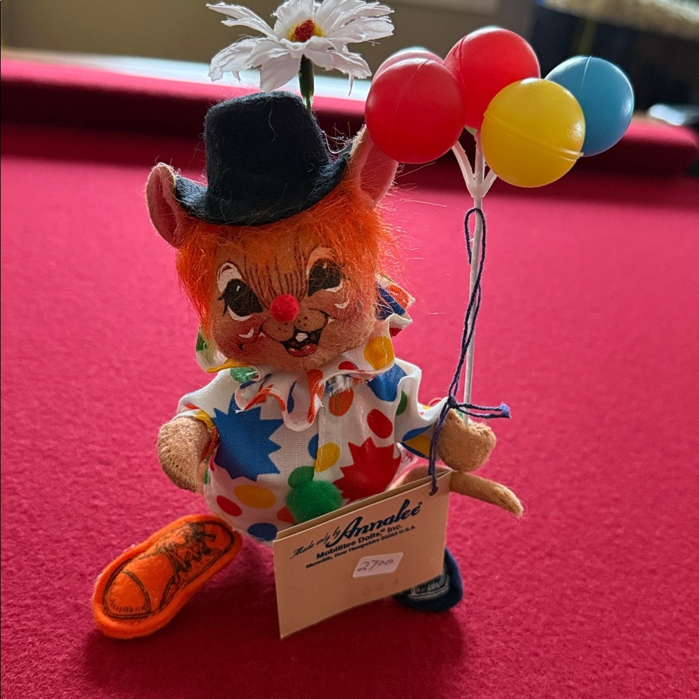 Vintage Annalee Clown Mouse 1997 -somewhat harder to find.